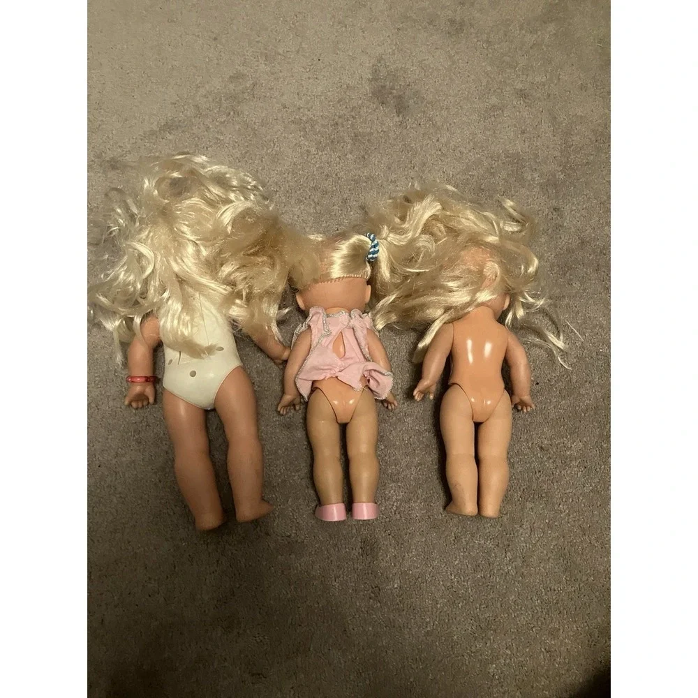Lot Of (3) Mattel PJ Sparkles Doll Vtg 1988 Light Up Lil Miss Makeup Doll Etc
